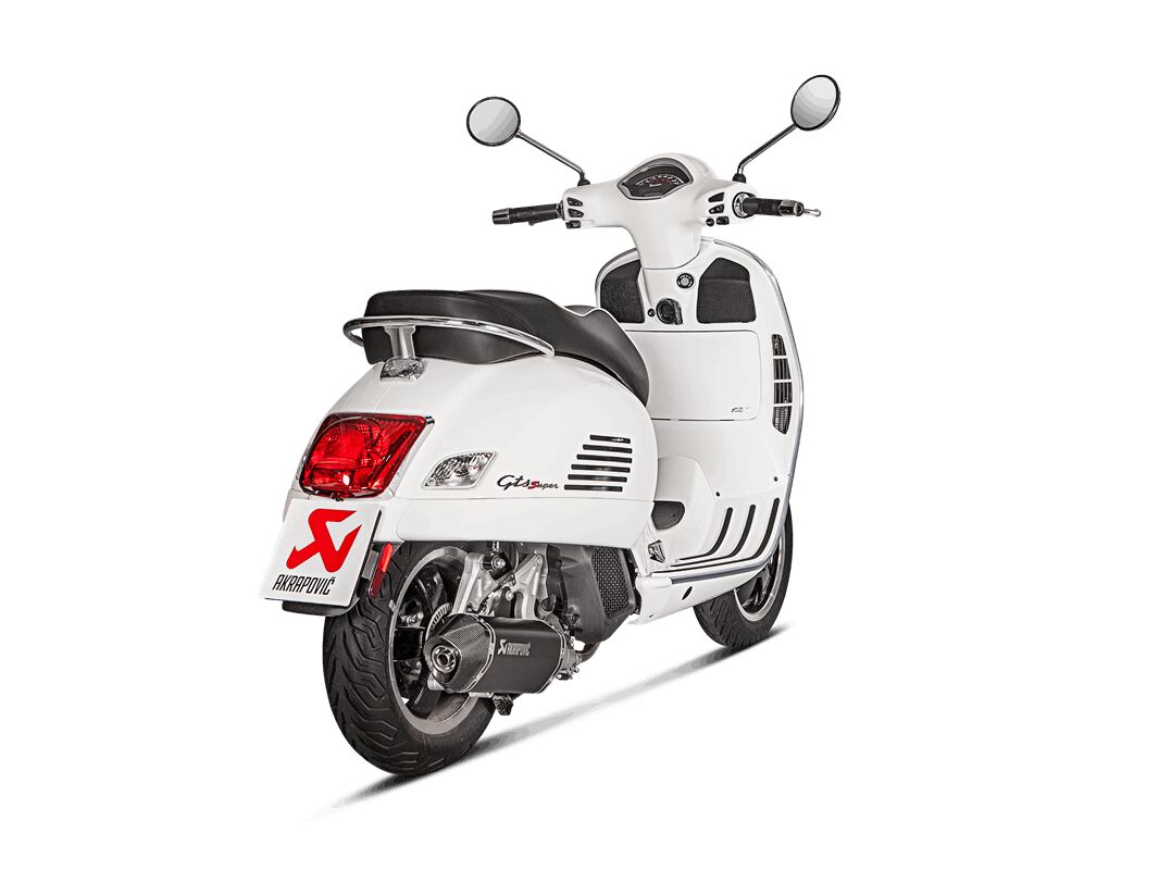 AKRAPOVIC SLIP-ON LINE MUFFLER BLACK STAINLESS STEEL CARBON END CAP S-VE125SO2-HZBL