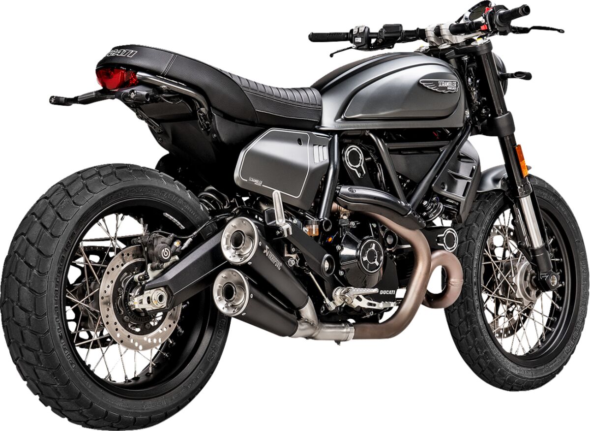 AKRAPOVIC SLIP-ON LINE DUAL MUFFLER BLACK STAINLESS STEEL S-D8SO6-ISSSBL