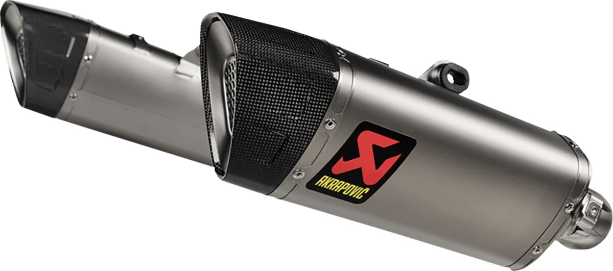 AKRAPOVIC SLIP-ON LINE DUAL MUFFLER TITANIUM CARBON END CAP S-D6SO2-HAPLT