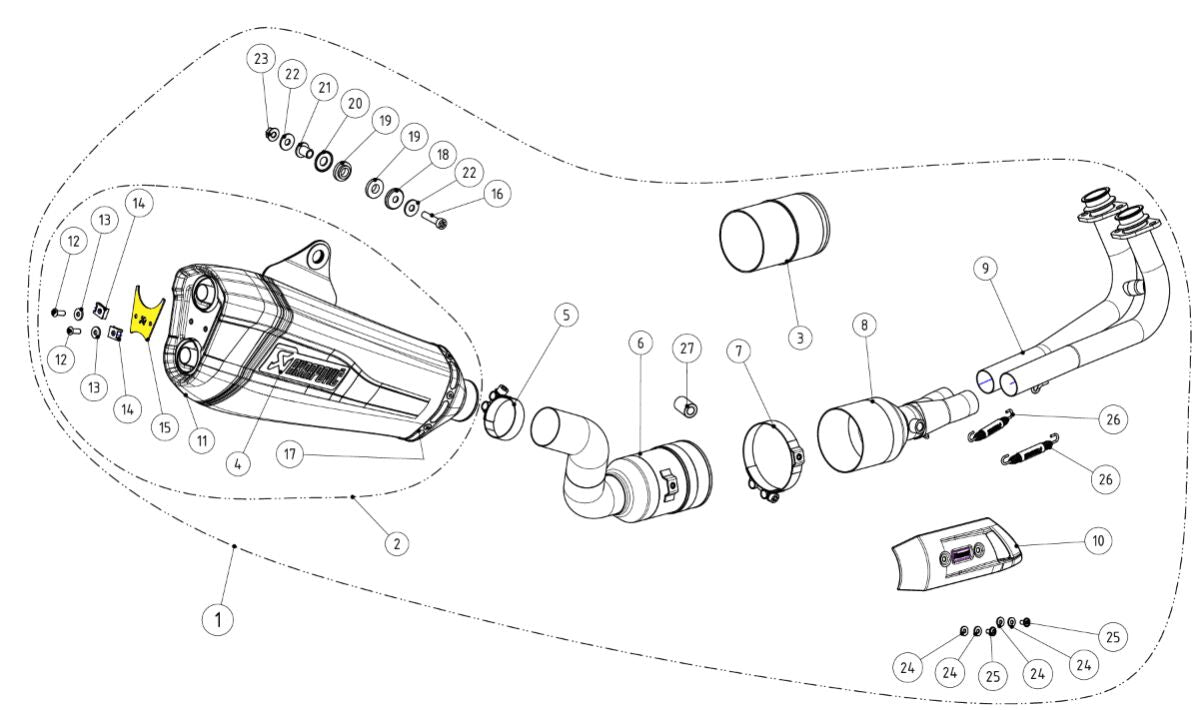 AKRAPOVIC MUFFLER BRACKET STAINLESS STEEL P-X189