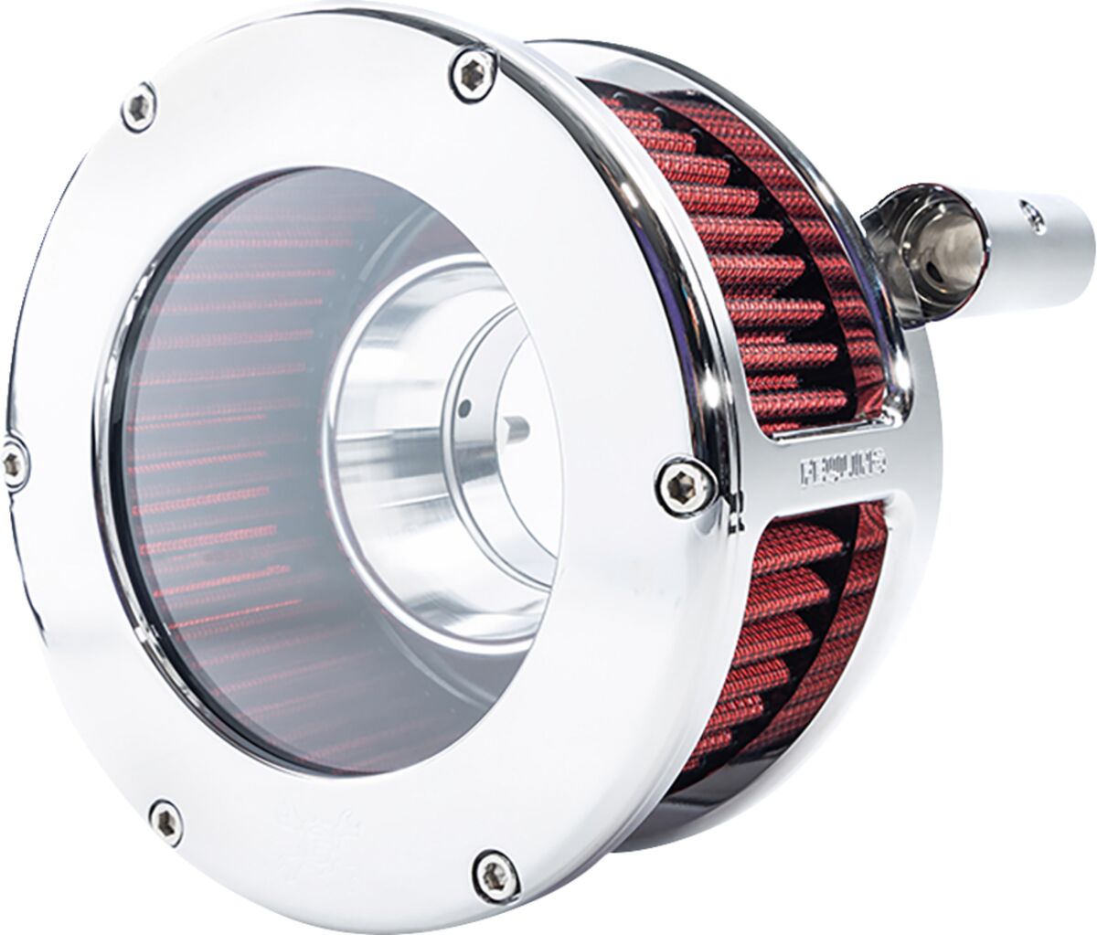 Feuling Parts AIR CLEANER BA CLEAR COVER CHROME/RED 99-17 TC 5448