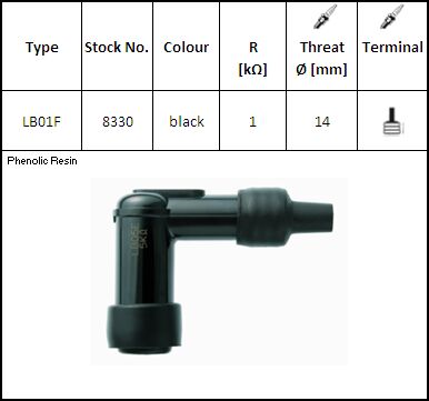 NGK SPARK PLUGS SPARK PLUG CAP LB01F 8330