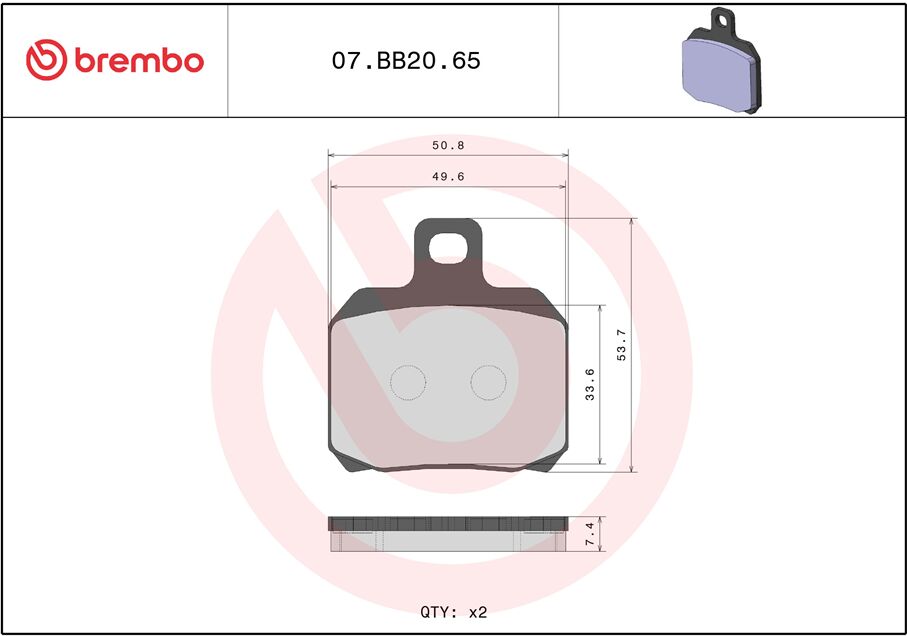 BREMBO BRAKE PAD GENUINE SINTER 07BB2065