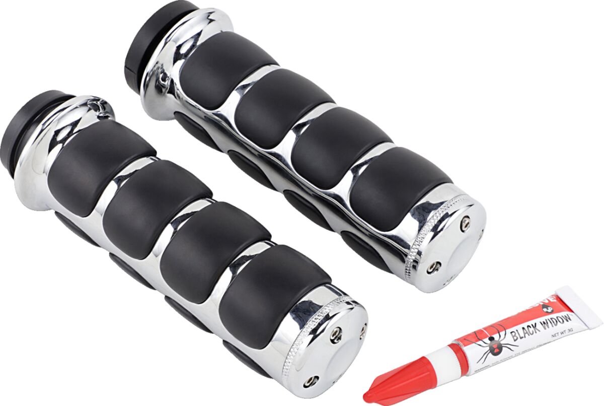 KURYAKYN ISO-GRIPS FOR ELECTRONIC THROTTLE CHROME KUR6227