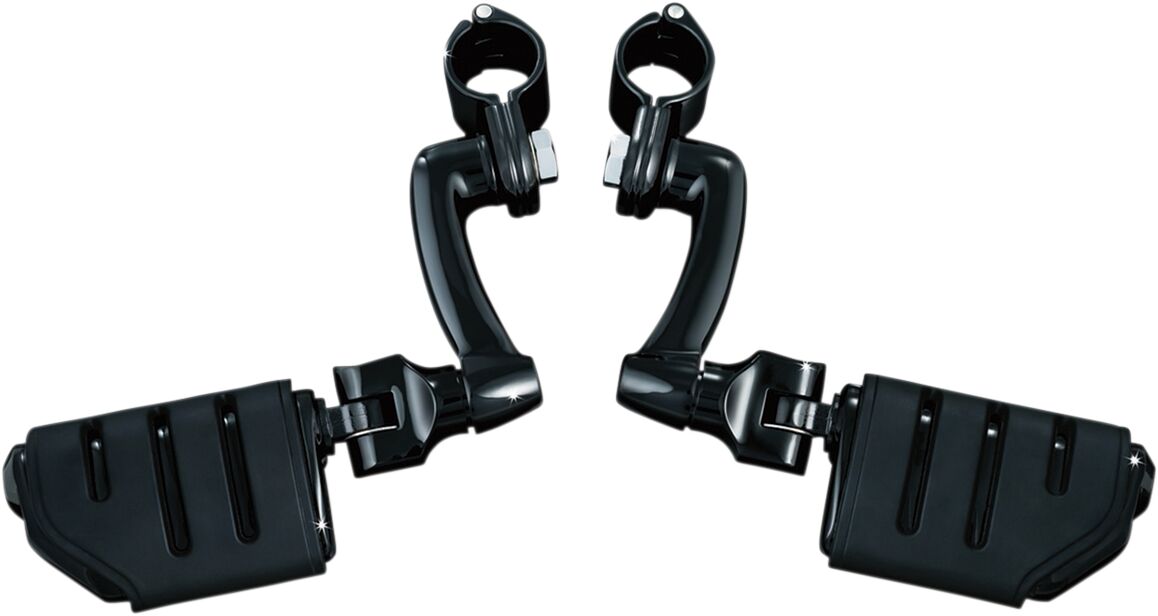 KURYAKYN LONGHORN OFFSET HIGHWAY PEGS WITH 1-1/4" MAGNUM QUICK CLAMP BLACK KUR7599