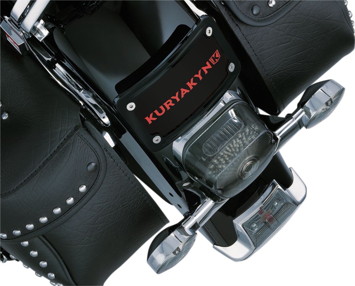 KURYAKYN LICENSE PLATE FRAME CURVED LAYDOWN BLACK KUR3148