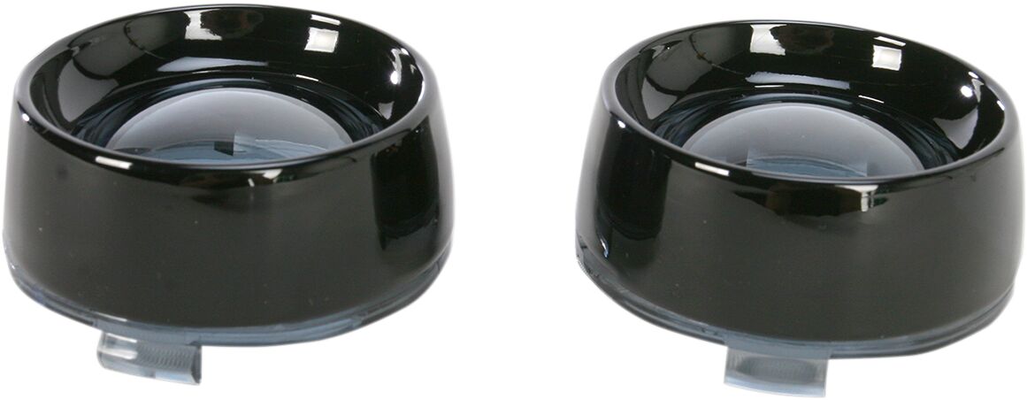 KURYAKYN DEEP DISH BEZELS FOR BULLET TURN SIGNALS SMOKE LENS BLACK BEZEL KUR5480