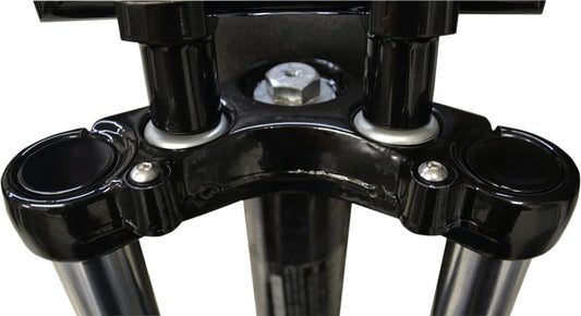 LA CHOPPERS 39MM FLUSH MOUNT FORK CAPS - BLACK LA-7504-39B