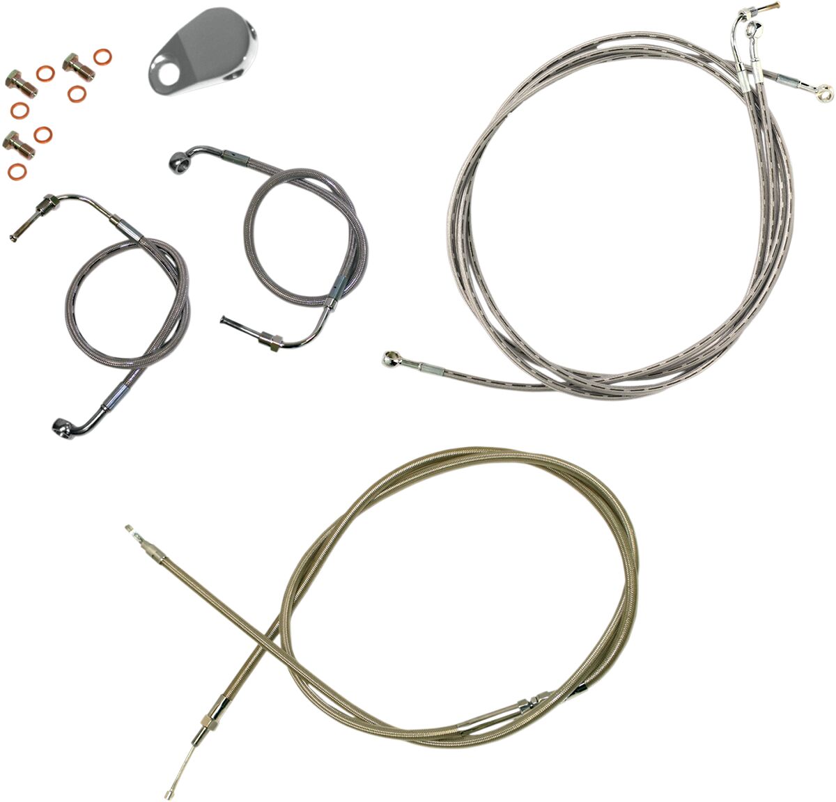 LA CHOPPERS BRAIDED STAINLESS 15-17" APE CABLE KIT FOR ABS MODELS HD LA-8050KT-16