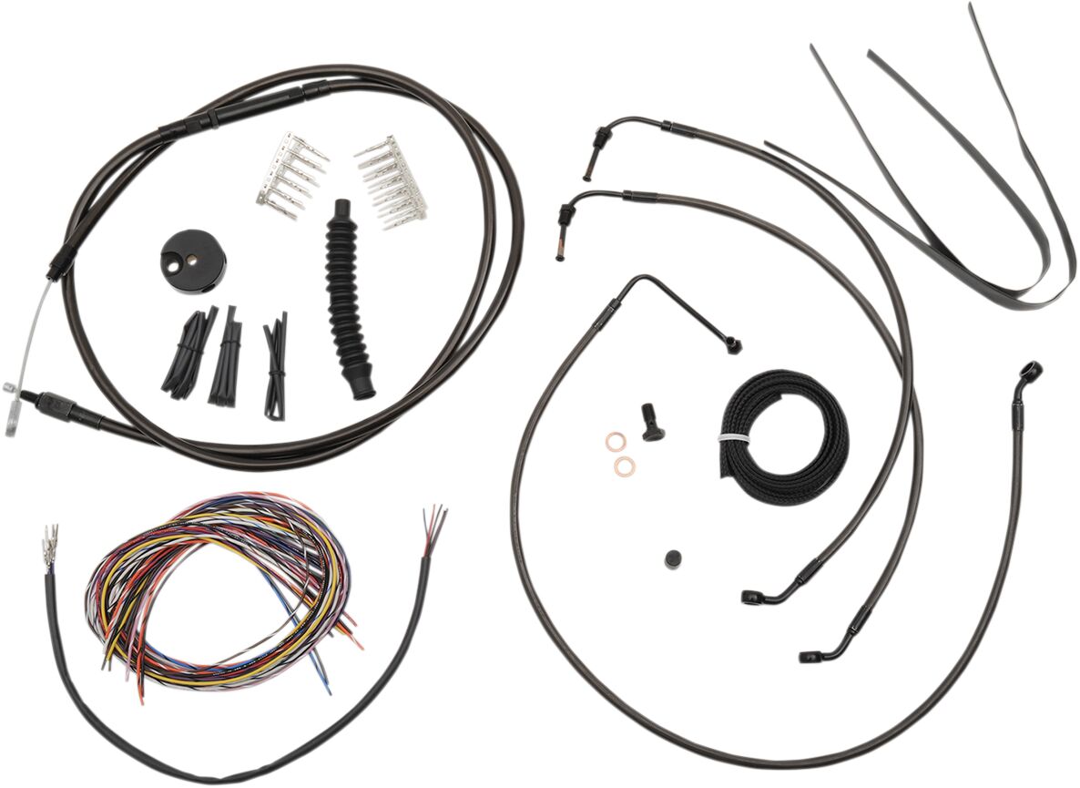 LA CHOPPERS CABLE AND BRAKE LINE KIT MIDNIGHT BLACK FOR 15"-17" APE HANGERS LA-8052KT2-16M