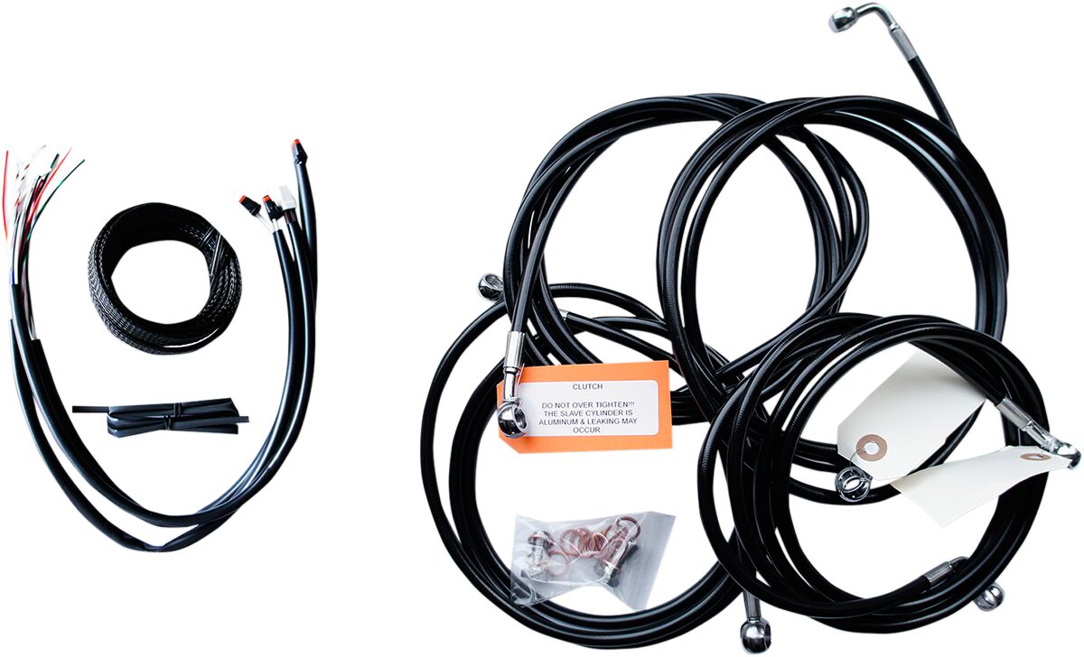 LA CHOPPERS HANDLEBAR CABLE/BRAKE & CLUTCH LINE/WIRE KITS AND COMPONENTS / STAINLESS STEEL|VINYL / BLACK LA-8053KT2-19B