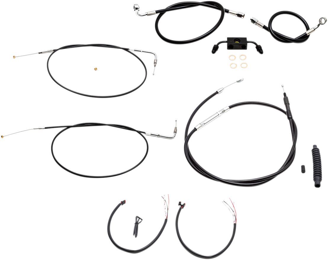 LA CHOPPERS HANDLEBAR CABLE/BRAKE & CLUTCH LINE/WIRE KITS AND COMPONENTS / STAINLESS STEEL|VINYL / BLACK LA-8321KT2-16B