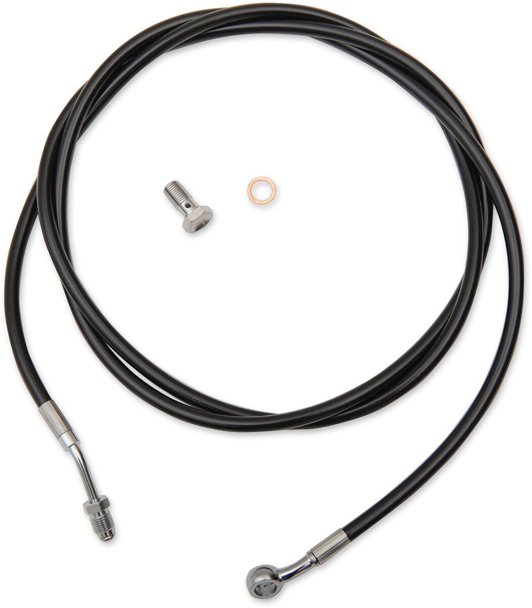 LA CHOPPERS BLACK VINYL/STAINLESS CLUTCH LINE FOR 12"-14" APES / BLACK/ STAINLESS STEEL LA-8054C13B