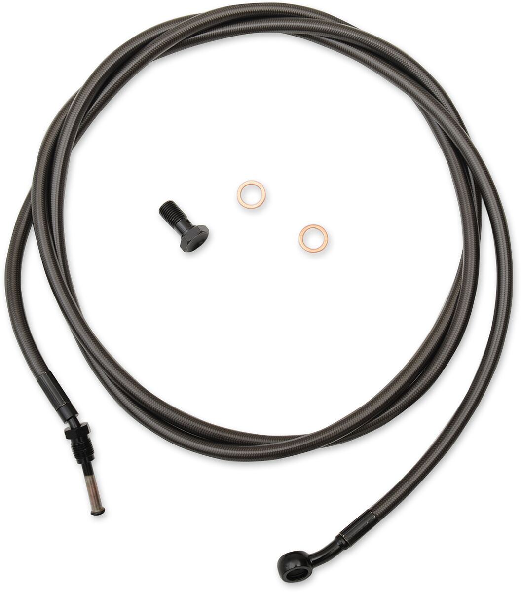 LA CHOPPERS MIDNIGHT BRAIDED CLUTCH LINE FOR 12"-14" APES / BLACK-BRAIDED / STAINLESS STEEL LA-8054C13M