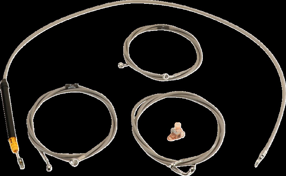 LA CHOPPERS Handlebar Cable/Brake Line Kit - Stock Ape Hanger Handlebars - Stainless Steel LA-8059KT-08