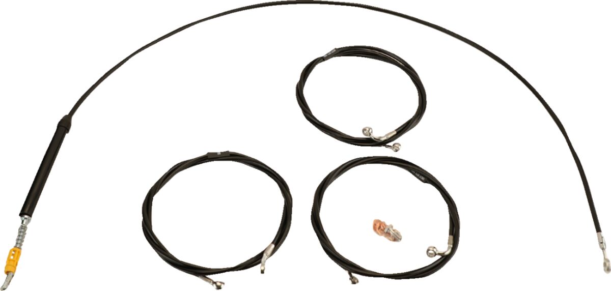 LA CHOPPERS Handlebar Cable/Brake Line Kit - 18" - 20" Ape Hanger Handlebars - Black Vinyl LA-8059KT-19B