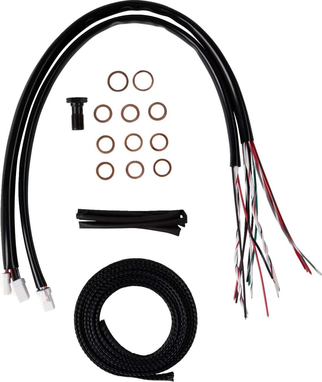 LA CHOPPERS Handlebar Cable/Brake Line Kit - Complete - Stock Handlebars - Midnight LA-8059KT2-08M