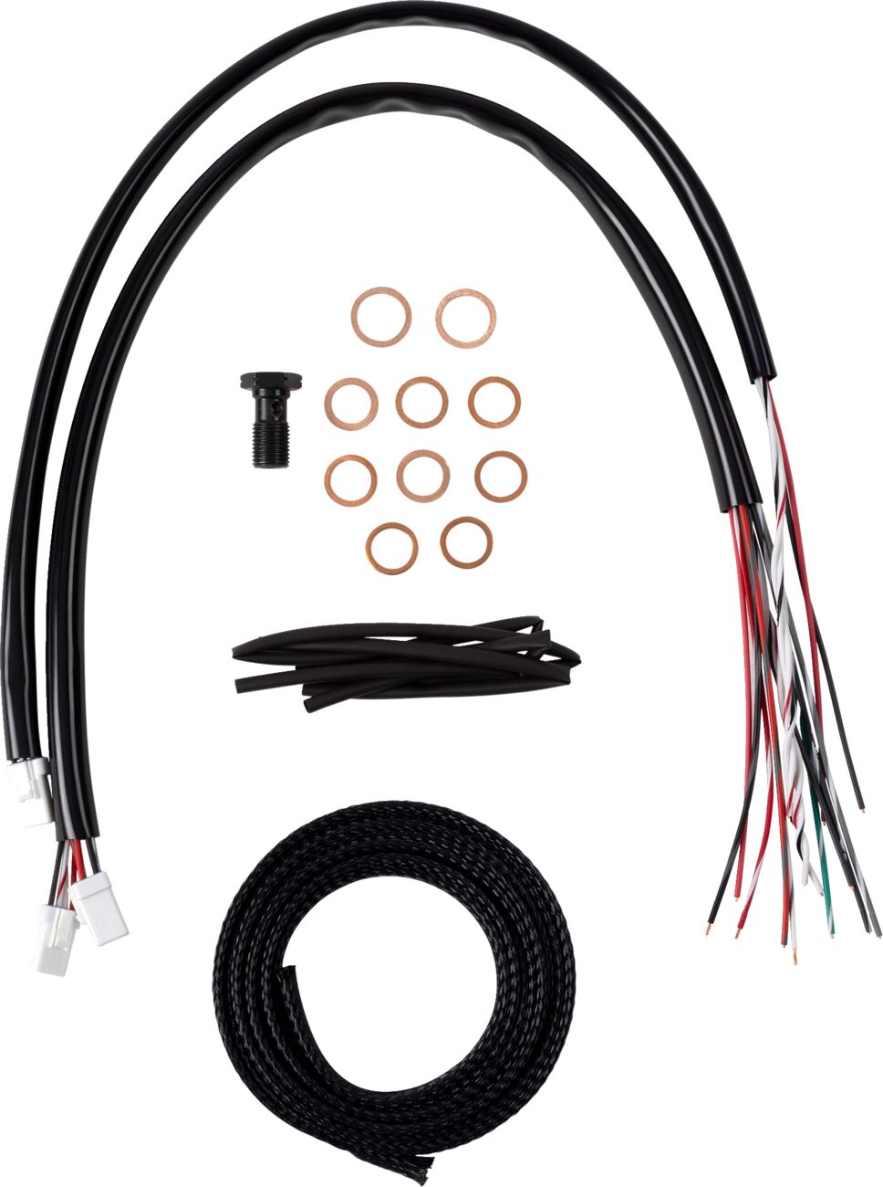 LA CHOPPERS Handlebar Cable/Brake Line Kit - Complete - 12" - 14" Handlebars - Midnight LA-8059KT2-13M