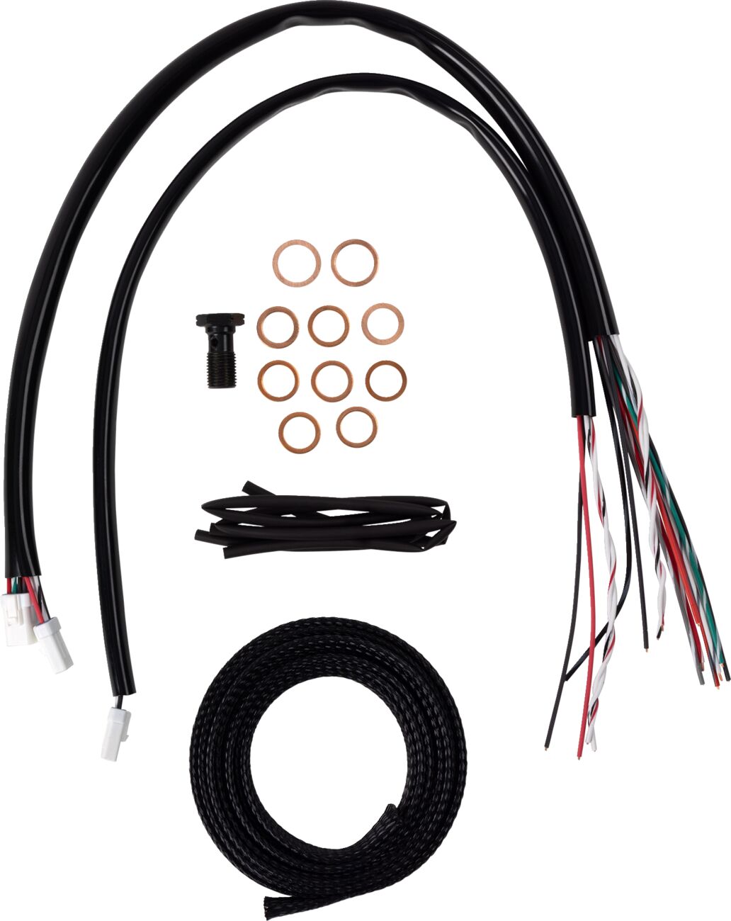LA CHOPPERS Handlebar Cable/Brake Line Kit - Complete - 15" - 17" Handlebars - Midnight LA-8059KT2-16M