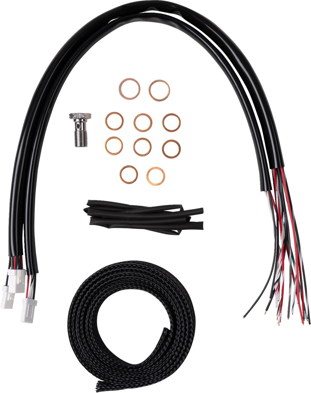 LA CHOPPERS Handlebar Cable/Brake Line Kit - Complete - 18" - 20" Handlebars - Stainless LA-8059KT2-19