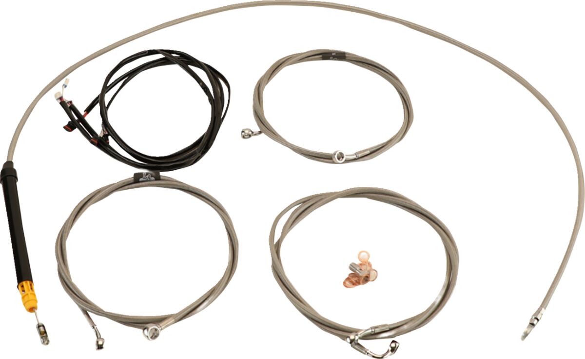 LA CHOPPERS Cable Kit - 15" - 17" Handlebars - Stainless LA-8059KT3-16