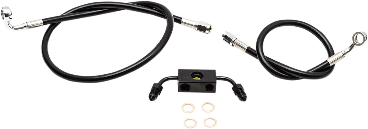 LA CHOPPERS HANDLEBAR CABLE/BRAKE & CLUTCH LINE/WIRE KITS AND COMPONENTS / STAINLESS STEEL|VINYL / BLACK LA-8321B16B