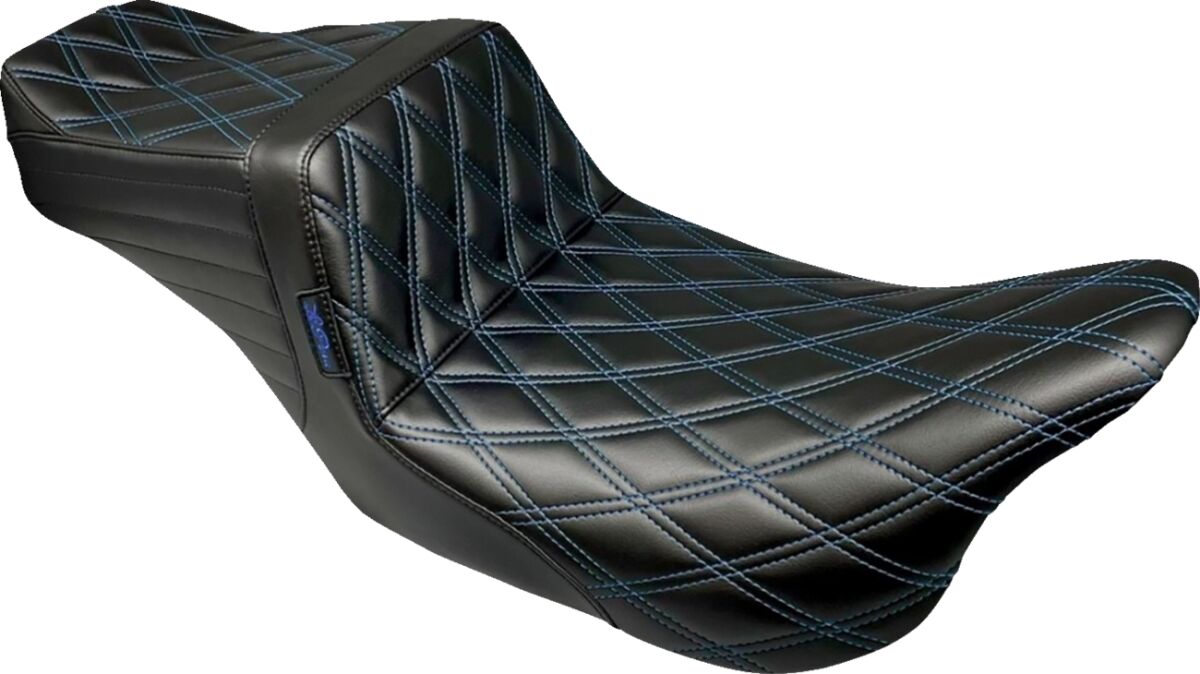 LE PERA SEAT TAILWHIP DOUBLE DIAMOND W/BLUE THREAD 08-23 TOURING LK-587DD-BLUE