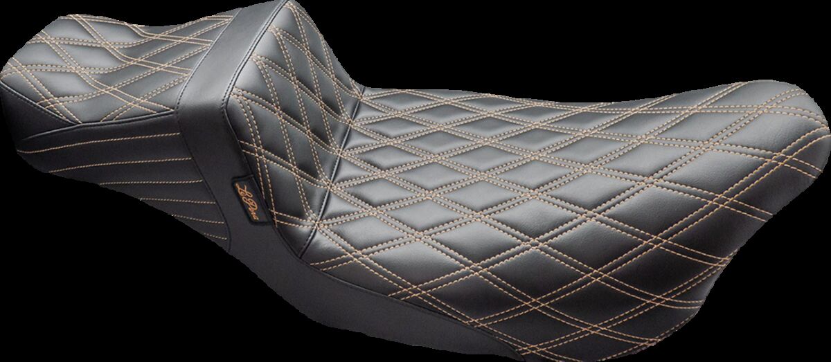 LE PERA Tailwhip Daddy Long Legs Seat - Double Diamond w/ Chestnut Thread - FLH/FLT '08-'23 LK-587DLDD-CHET