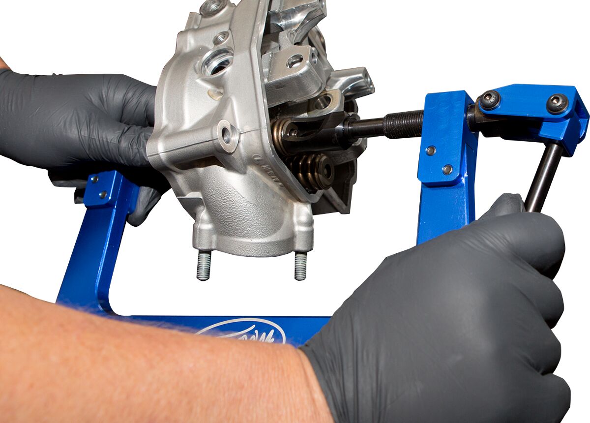 MOTION PRO VALVE SPRING COMPRESSOR TOOL / FULLY ADJUSTABLE / ALUMINUM / BLUE 08-0641