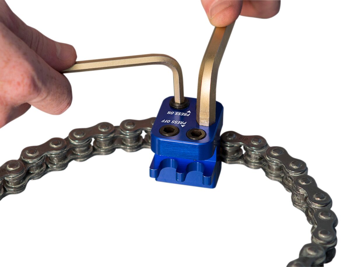 MOTION PRO CLIP LINK PRESSING TOOL BLUE/BLACK ALUMINUM 08-0675