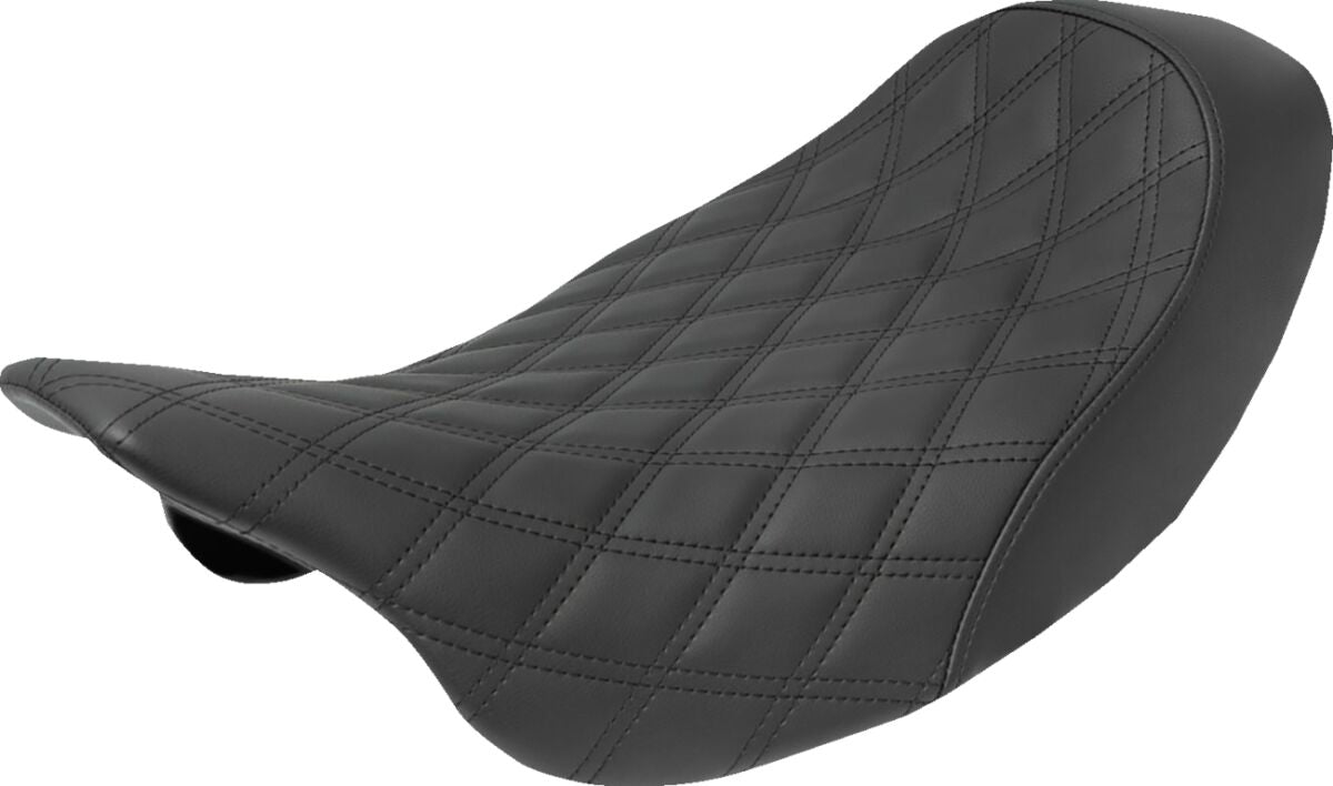 SADDLEMEN SOLO SEAT RENEGADET LS FRONT VINYL|SADDLEGELT PLAIN BLACK 808-07B-002LS
