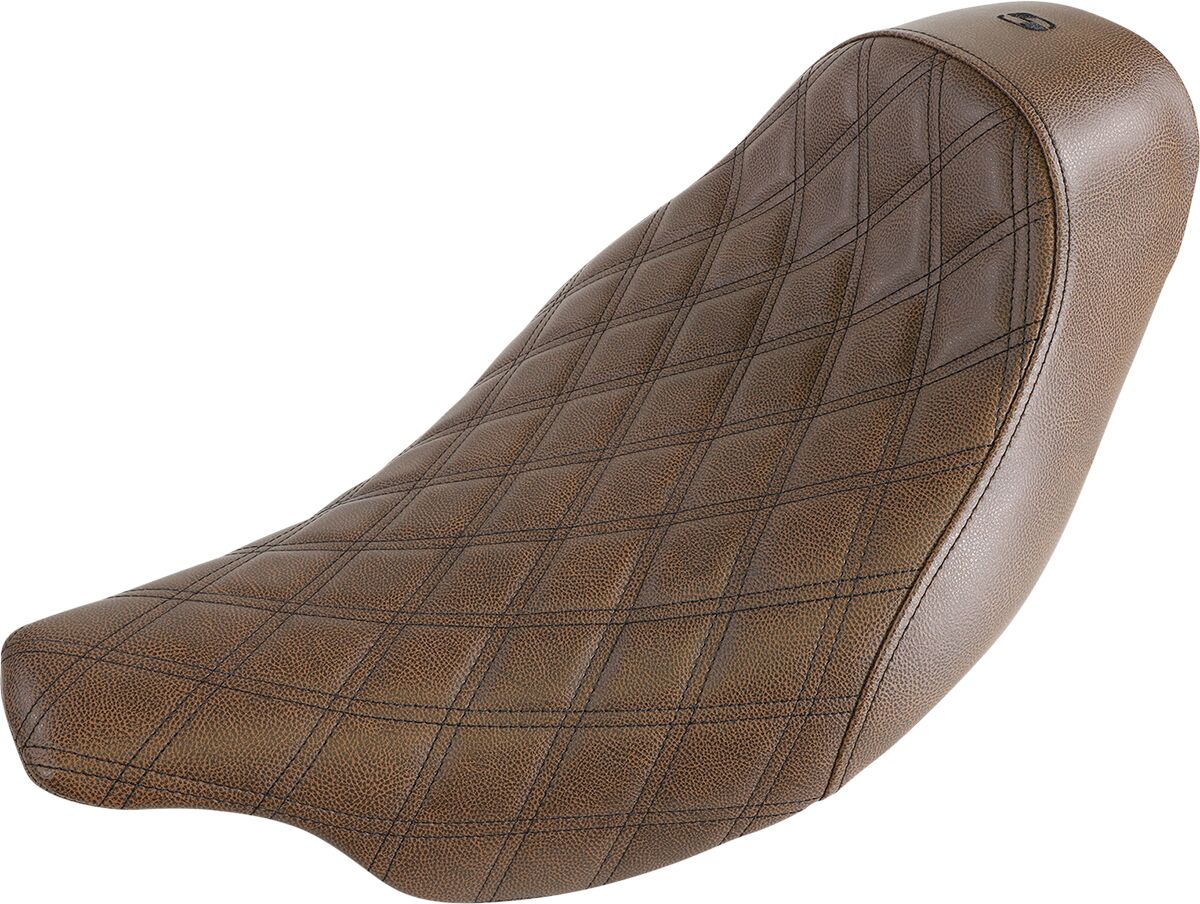 SADDLEMEN SOLO SEAT RENEGADET LS FRONT VINYL|SADDLEGELT PLAIN BROWN 808-07B-002BLS