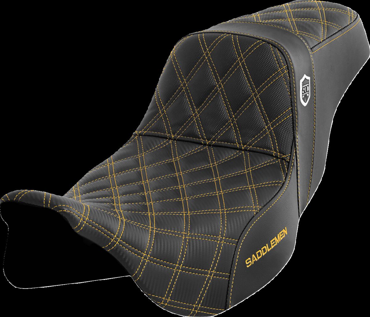 SADDLEMEN Pro Series SDC Performance Seat - without Backrest - Gold Stitch SC80807GOL