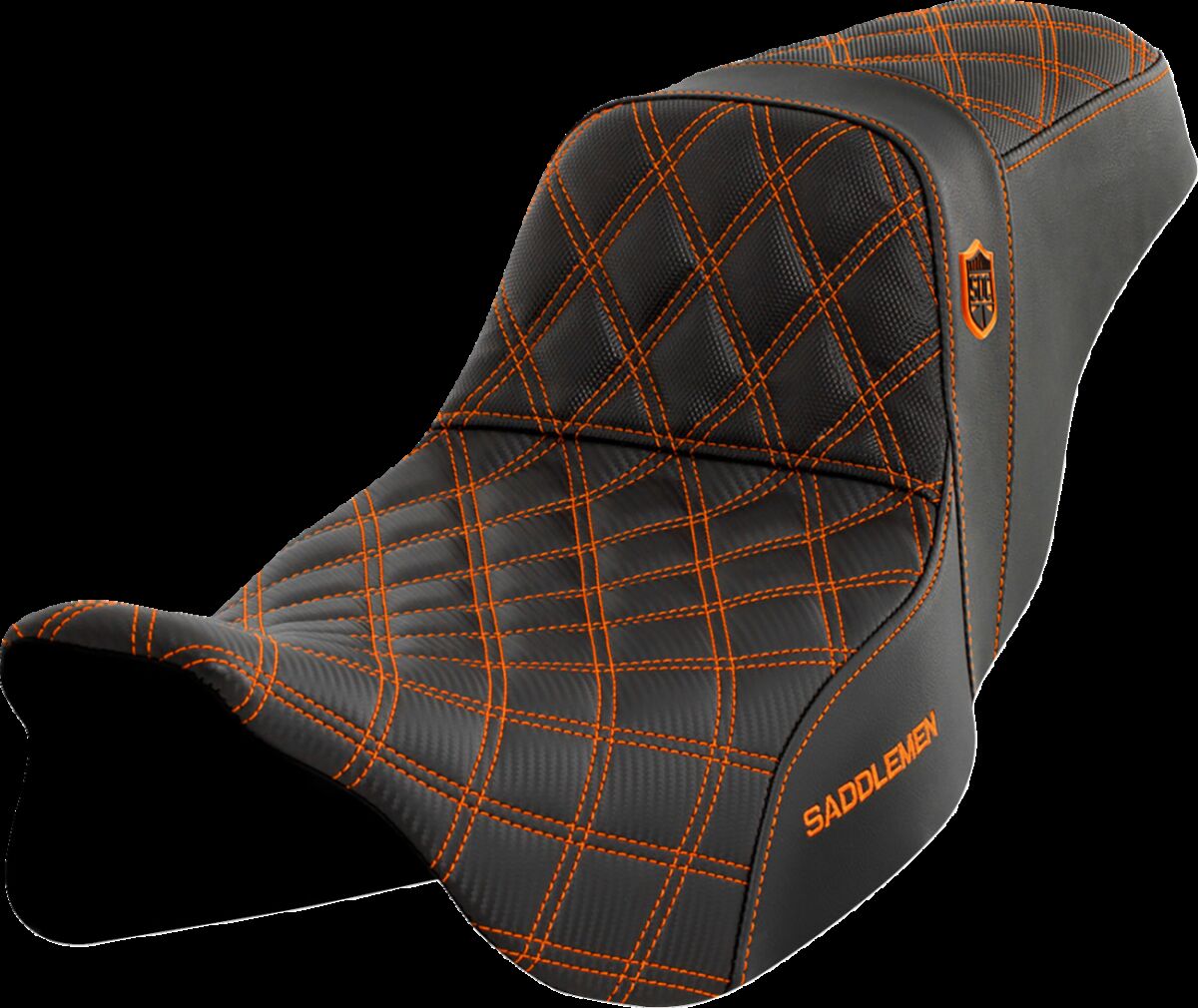 SADDLEMEN Pro Series SDC Performance Seat - without Backrest - Orange Stitch SC80807ORA