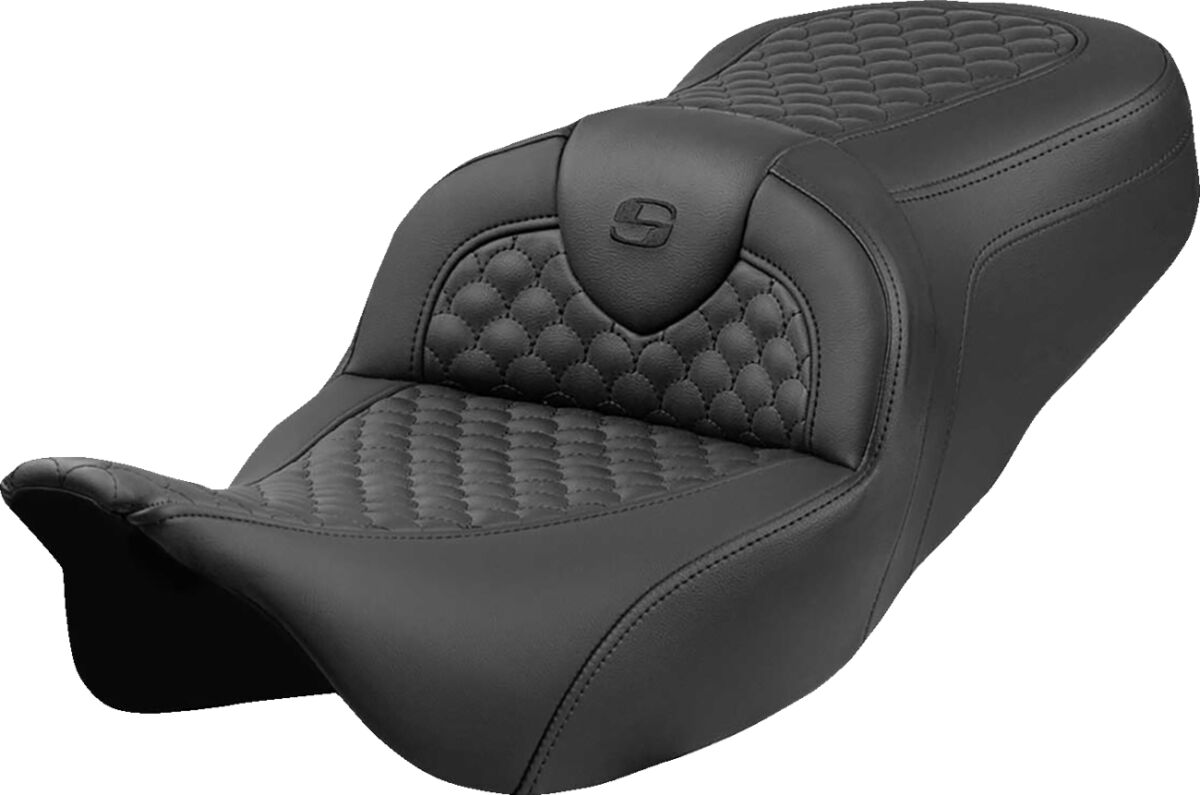 SADDLEMEN RoadsofaT Seat - Dragon Scale Stitch - Black Stitch - w/o Backrest 808-07B-20800