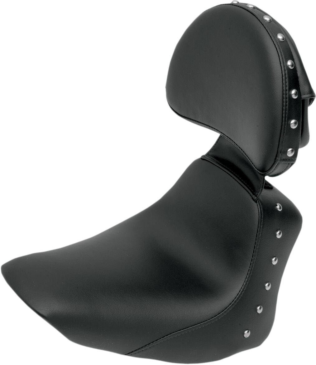 SADDLEMEN SOLO SEAT HEELS DOWN FRONT SADDLEGELT STUDDED BLACK|NATURAL 806-15-0031