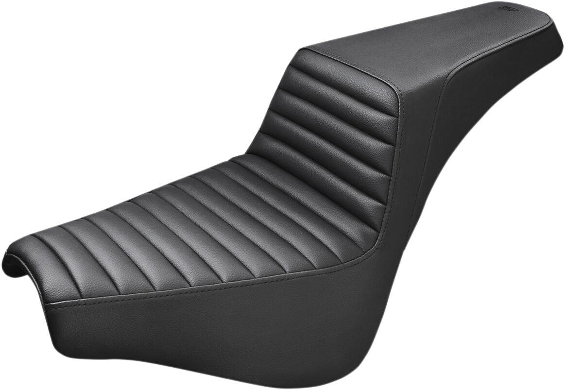 SADDLEMEN SEAT STEP UP TUCK & ROLL PLEATED BLACK 818-30-171