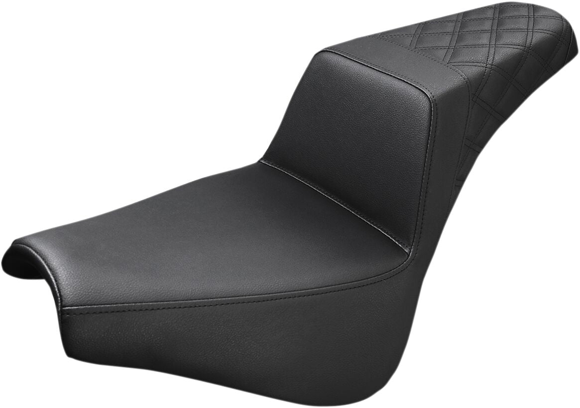 SADDLEMEN SEAT STEP UP LS FRONT W/PASSENGER LATTICE BLACK 818-30-173