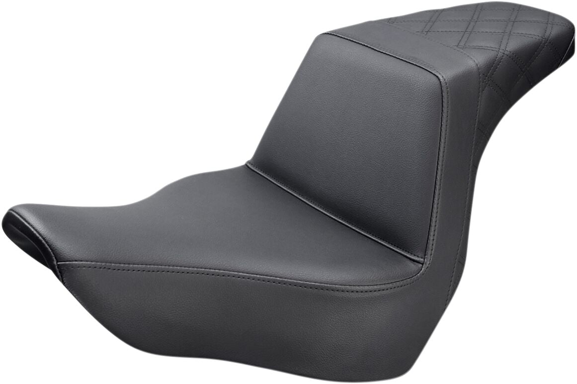 SADDLEMEN SEAT STEP UP LS FRONT W/PASSENGER LATTICE BLACK 818-29-173