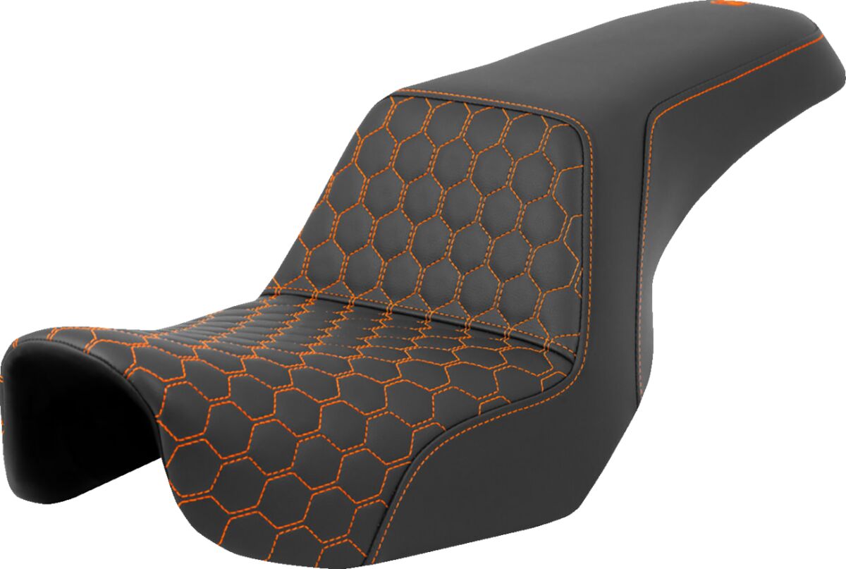 SADDLEMEN SEAT STEP UP HC ORANGE STITCH 806-04-17703