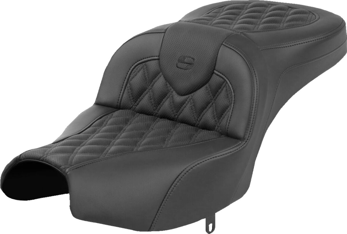 SADDLEMEN RoadsofaT Seat - Without Backrest - Black - Lattice Stitch - Indian I22-02-182