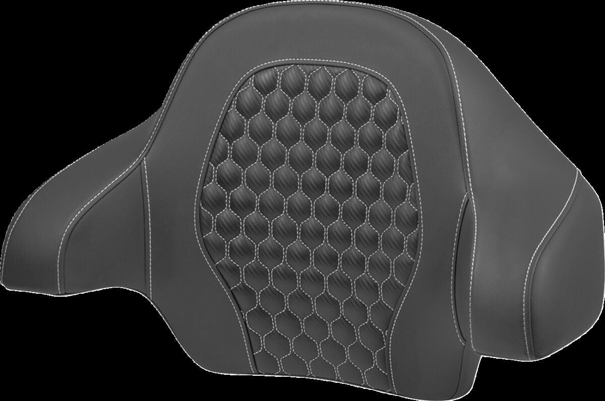 SADDLEMEN Tour Pack Backrest Pad - Honeycomb - White Stitching 814-07-19006