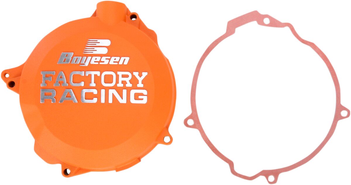 BOYESEN CLUTCH COVER FACTORY RACING ALUMINUM REPLACEMENT POWDER-COATED ORANGE CC-41O