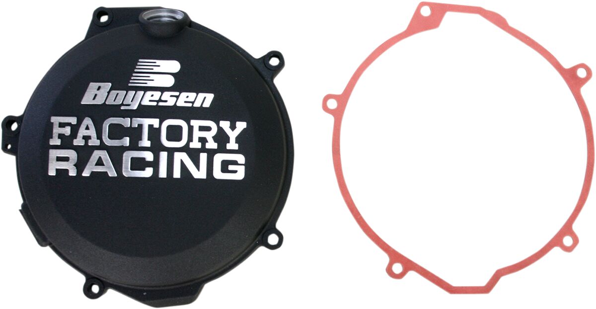 BOYESEN CLUTCH COVER FACTORY RACING ALUMINUM REPLACEMENT POWDER-COATED BLACK CC-44AB