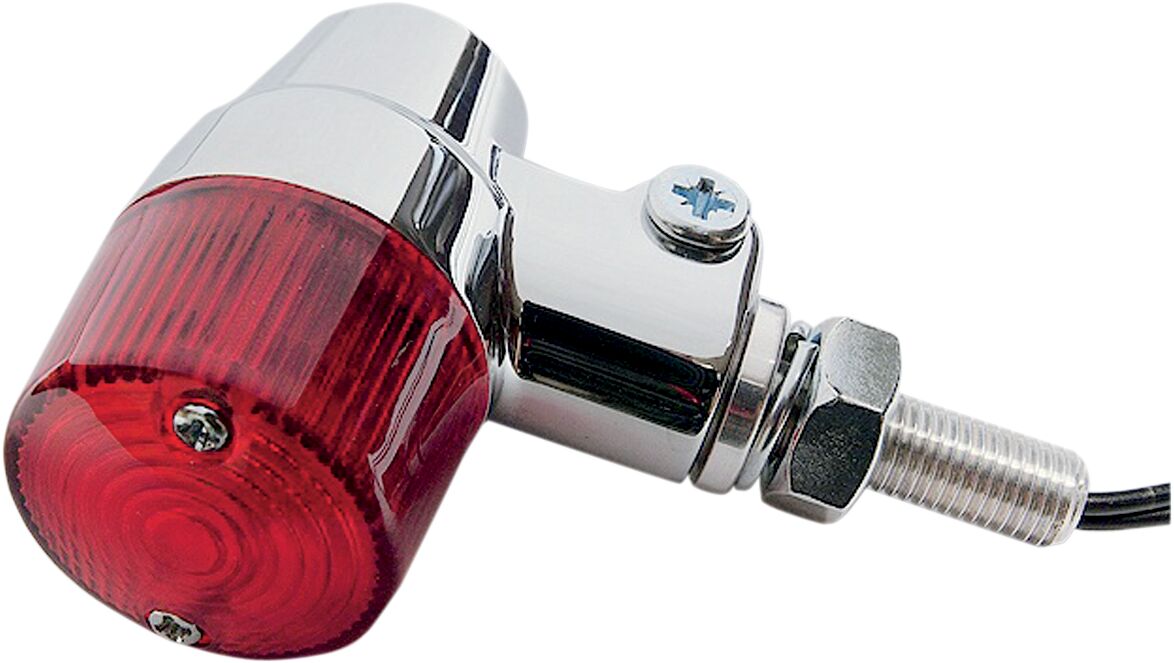 K&S TECHNOLOGIES MARKER LIGHT ROUND #3 ALUMINUM CHROME BODY RED LENS 25-8624