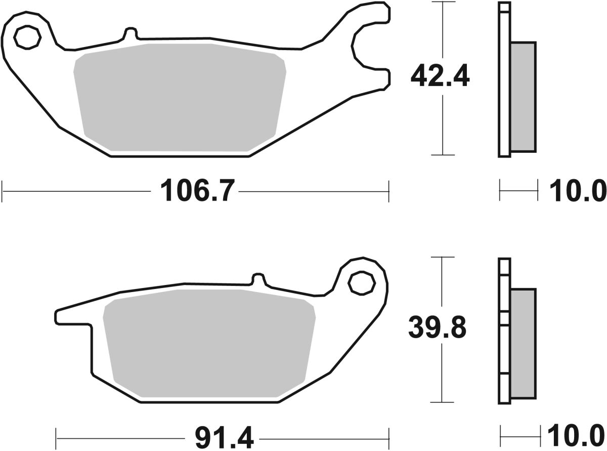 SBS BRAKE PAD CERAMIC STREET 225HF