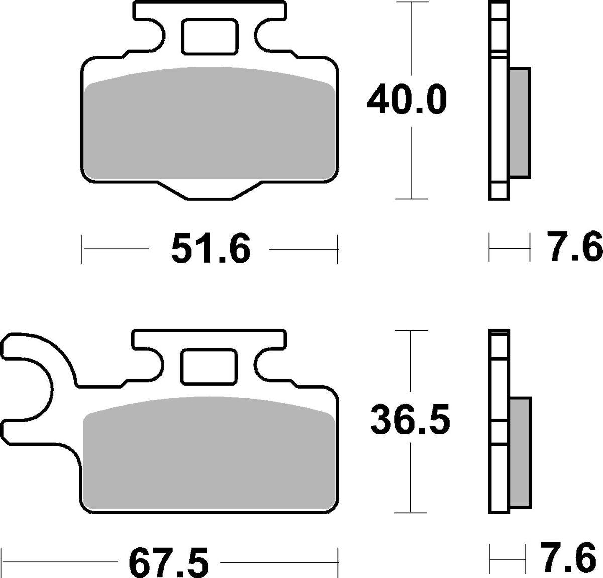 SBS Brake Pads Sinter Racing Hi-Tech Offroad 752RSI