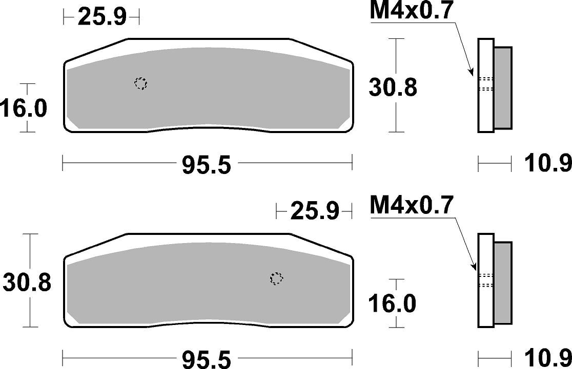 SBS BRAKE PAD DUAL SINTER DYNAMIC RACING CONCEPT 950DS-2