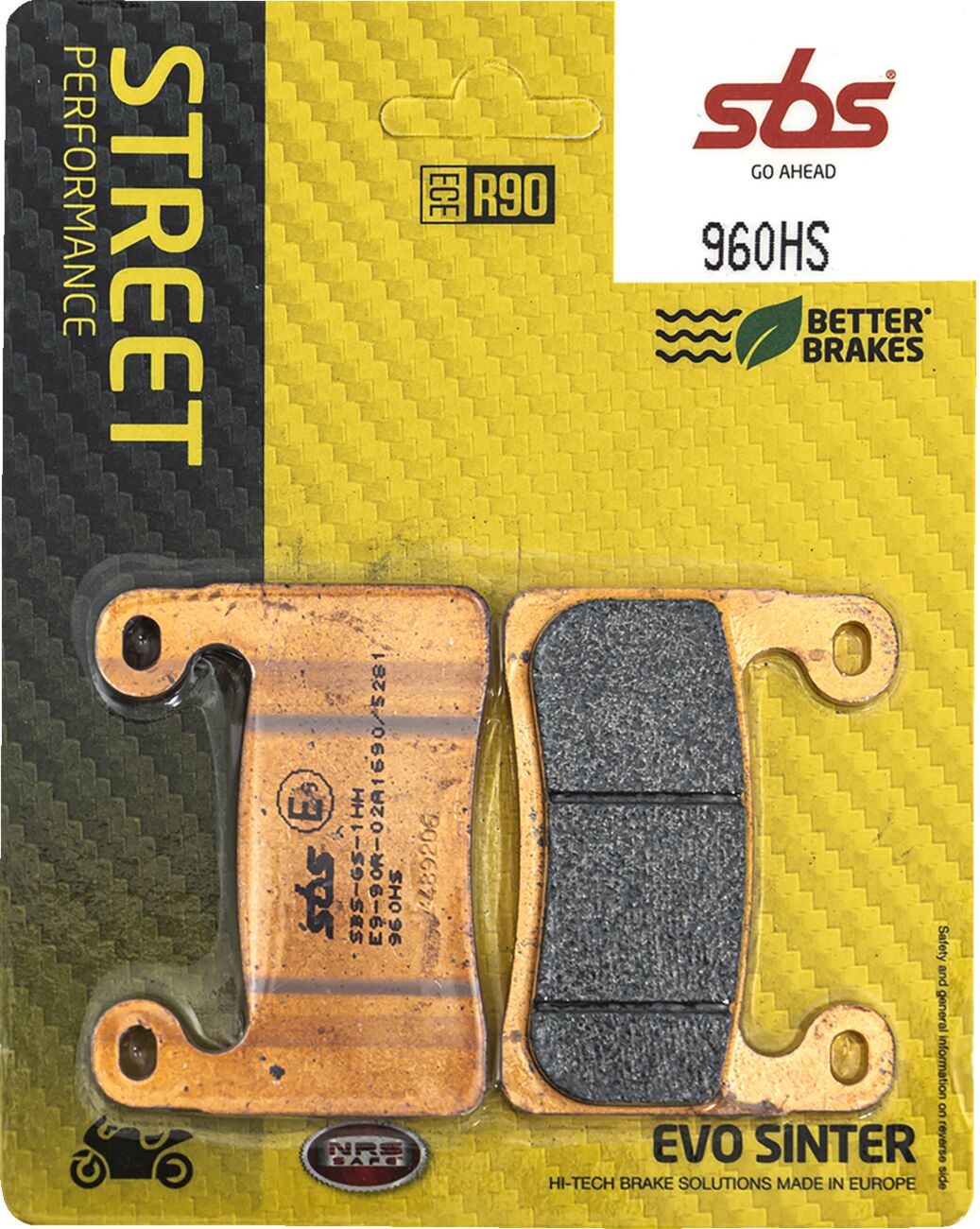 SBS HS STREET EXCEL SINTERED BRAKE PADS 960HS