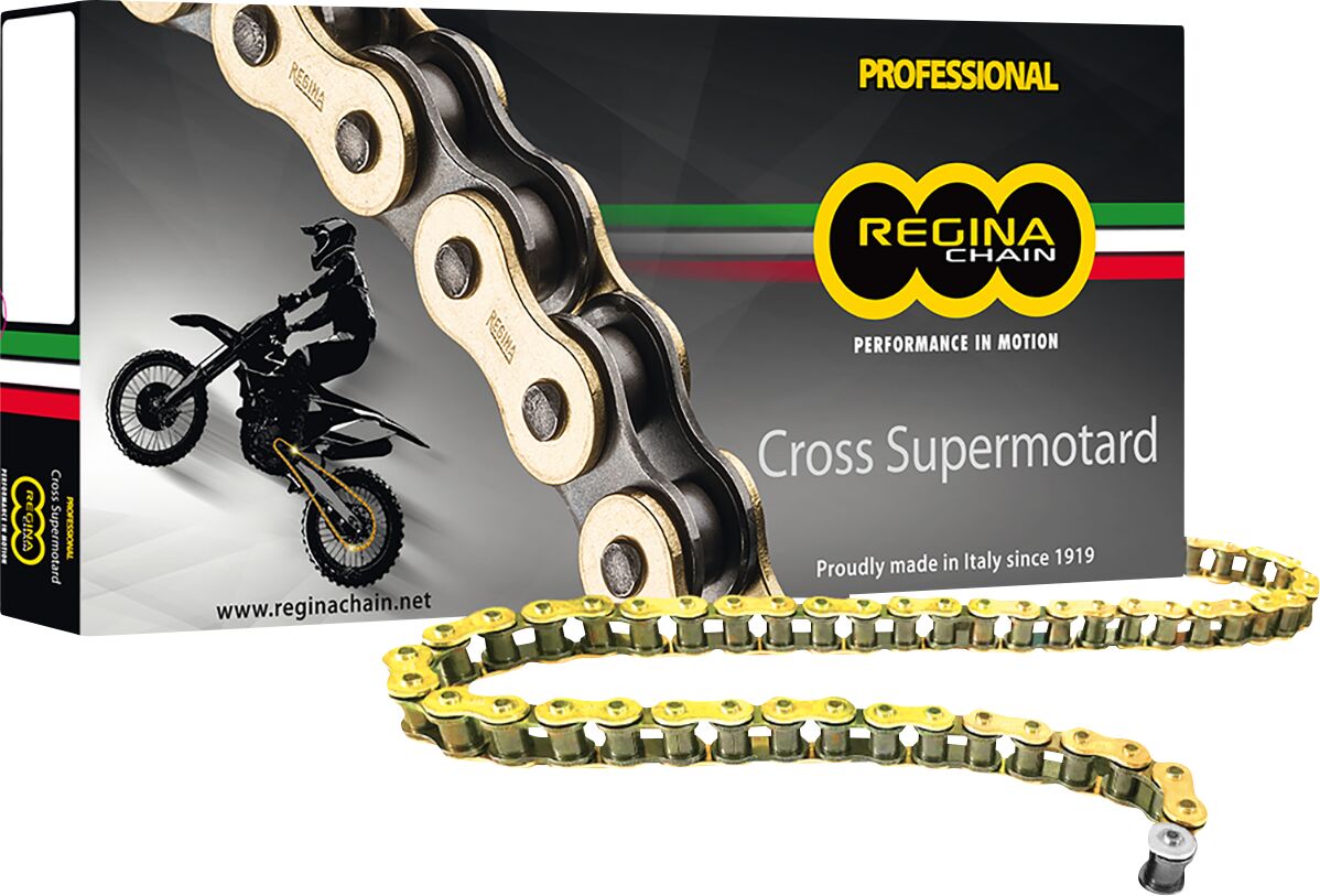REGINA 124 RX3 132 CLIP LINK 420 NON-SEAL DRIVE CHAIN / GOLD|NATURAL 124RX3/00E